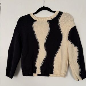 Equipment Navy and Cream Wave Pattern Sweater